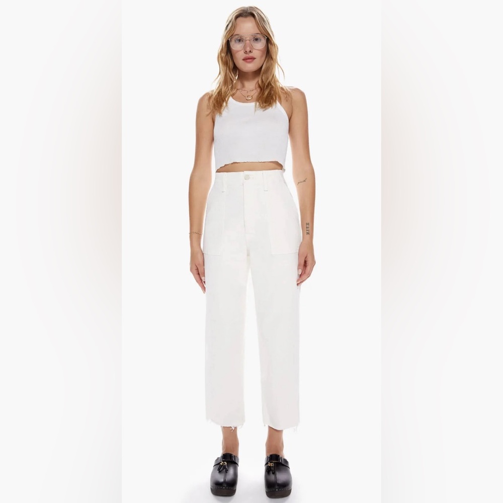 MOTHER Patch Pocket Private Ankle Fray